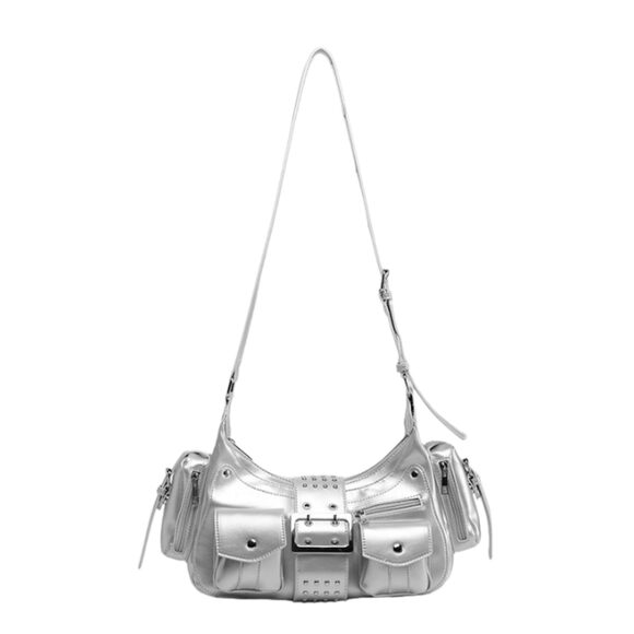 Handbags - 9317 Shoulder Bag, Top Handle Hobo Handbag, Small Punk Clutch Purse, Trendy